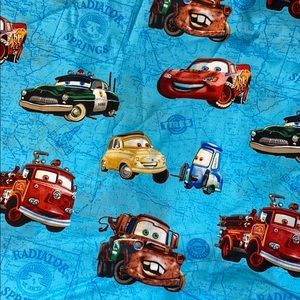 Cotton scrub cap/face mask combo, Cars